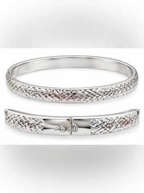 Diamond cut Silver Bangle‎ Bracelet